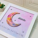 Cuadro de Arte Fluido en Forma de Luna Rosa Personalizado