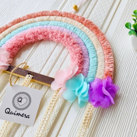 Arcoiris Decorativo Porta Ganchos de Pelo - personalizable con nombre