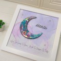 Cuadro de Arte Fluido en Forma de Luna Turquesa Personalizado